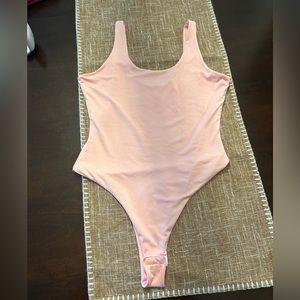 Baby pink/ballet pink scoop neck bodysuit